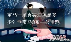 宝马3系一公里耗油多少钱 宝马一系真实油耗是多少？