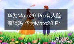 华为Mate20 Pro有人脸解锁吗 华为Mate20 Pro人脸解锁怎么设置