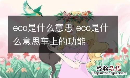 eco是什么意思 eco是什么意思车上的功能