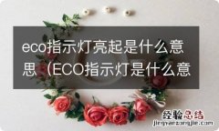 ECO指示灯是什么意思 eco指示灯亮起是什么意思