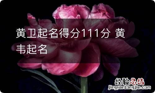 黄卫起名得分111分 黄韦起名