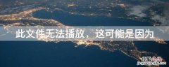 此文件无法播放，这可能是因为