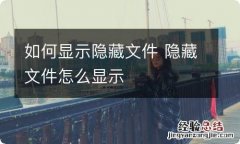 如何显示隐藏文件 隐藏文件怎么显示