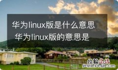 华为linux版是什么意思 华为linux版的意思是什么