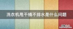 洗衣机甩干桶不排水是什么问题