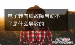 电子转向锁故障启动不了是什么导致的