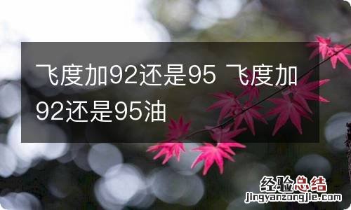 飞度加92还是95 飞度加92还是95油