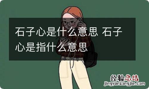 石子心是什么意思 石子心是指什么意思