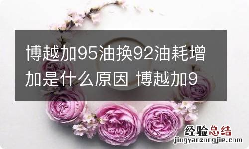 博越加95油换92油耗增加是什么原因 博越加95油换92油耗增加是什么原因造成的