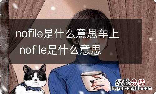 nofile是什么意思车上 nofile是什么意思