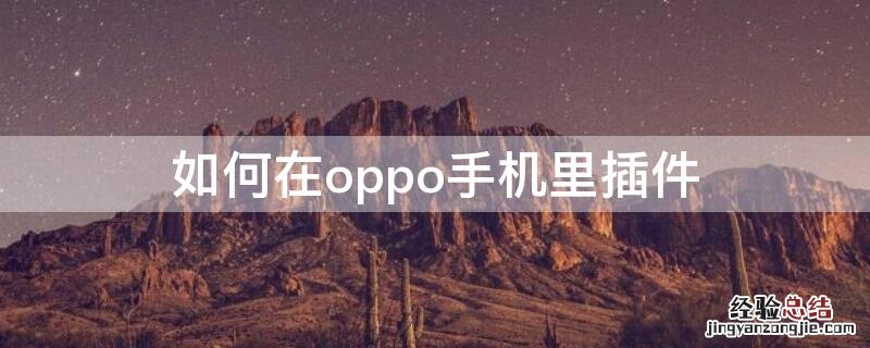 如何在oppo手机里插件 OPPO手机怎么设置插件