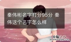 秦伟彬名字打分95分 秦伟这个名字怎么样