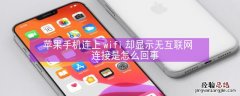 iPhone手机连上wifi却显示无互联网连接是怎么回事