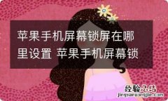 苹果手机屏幕锁屏在哪里设置 苹果手机屏幕锁屏在什么地方设置