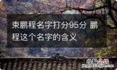 束鹏程名字打分95分 鹏程这个名字的含义