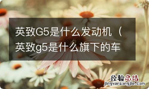 英致g5是什么旗下的车 英致G5是什么发动机