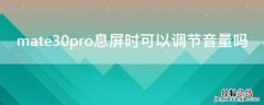 mate30pro通话中调节音量 mate30pro息屏时可以调节音量吗