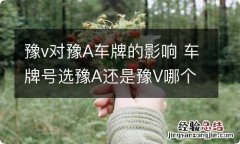 豫v对豫A车牌的影响 车牌号选豫A还是豫V哪个好