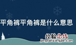 平角裤平角裤是什么意思 平角裤意思说明