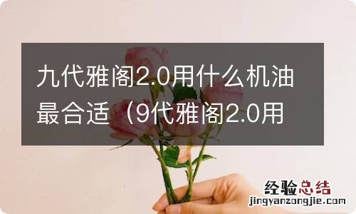 9代雅阁2.0用什么机油最合适 九代雅阁2.0用什么机油最合适