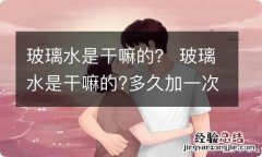 玻璃水是干嘛的？ 玻璃水是干嘛的?多久加一次?