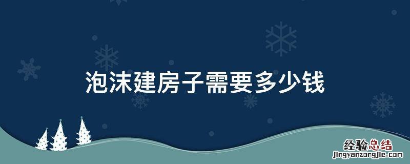 泡沫建房子需要多少钱