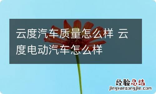 云度汽车质量怎么样 云度电动汽车怎么样
