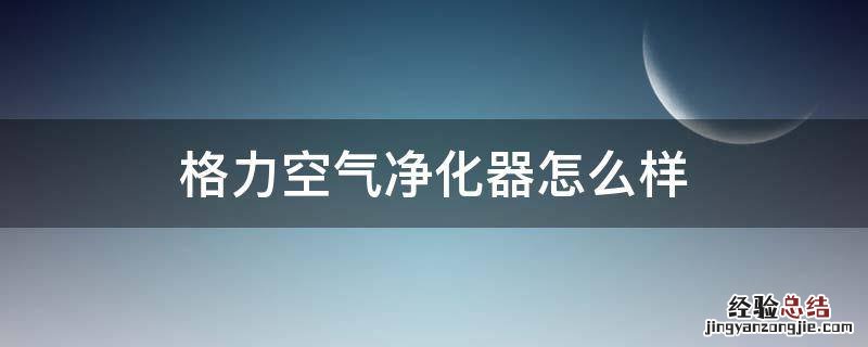 格力空气净化器怎么样