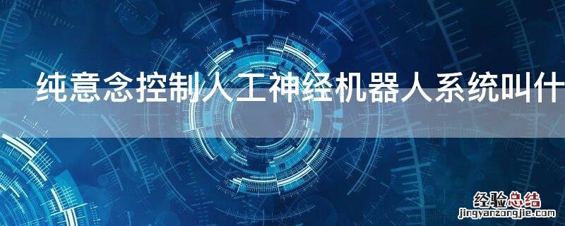 纯意念控制人工神经机器人系统叫什么