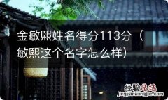 敏熙这个名字怎么样 金敏熙姓名得分113分