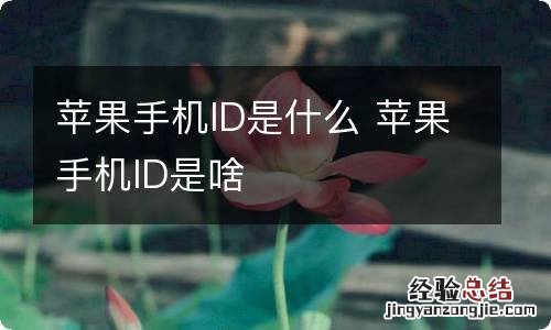 苹果手机ID是什么 苹果手机ID是啥