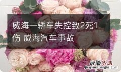 威海一轿车失控致2死1伤 威海汽车事故