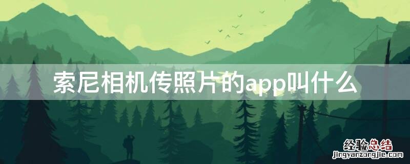 索尼相机传照片的app叫什么