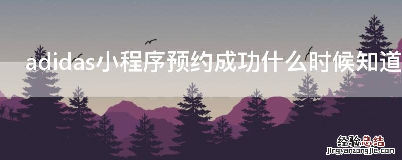 adidas小程序预约成功什么时候知道