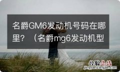 名爵mg6发动机型号 名爵GM6发动机号码在哪里？