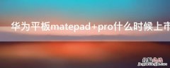 华为平板matepad pro什么时候上市