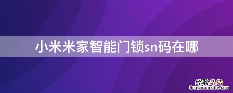 小米米家智能门锁sn码在哪 小米门锁imei或sn码是什么