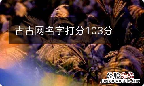 古古网名字打分103分