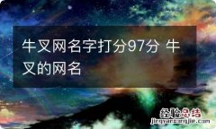 牛叉网名字打分97分 牛叉的网名