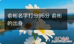 俞彬名字打分95分 俞彬的出身