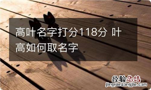 高叶名字打分118分 叶高如何取名字