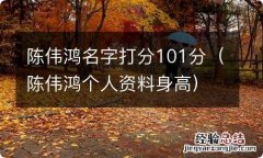 陈伟鸿个人资料身高 陈伟鸿名字打分101分