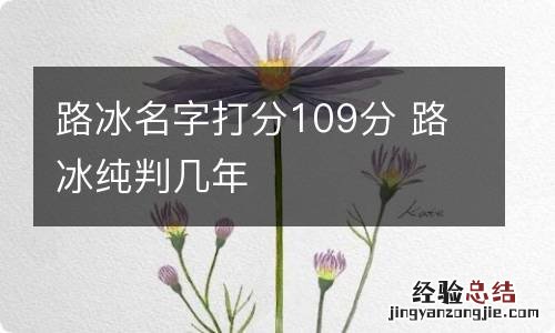 路冰名字打分109分 路冰纯判几年