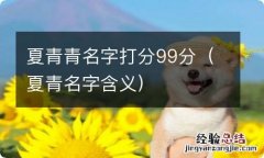 夏青名字含义 夏青青名字打分99分