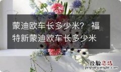 蒙迪欧车长多少米？ 福特新蒙迪欧车长多少米