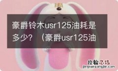 豪爵usr125油耗多少钱一公里 豪爵铃木usr125油耗是多少？