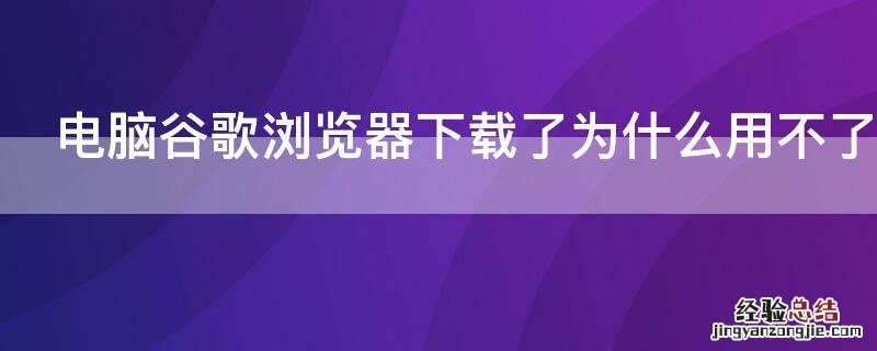 电脑谷歌浏览器下载了为什么用不了