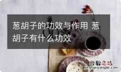 葱胡子的功效与作用 葱胡子有什么功效