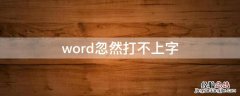 word忽然打不上字