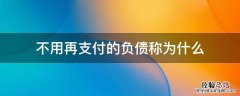 不用再支付的负债称为什么